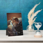 Persoonlijke huwelijksfotoplaquette | De grote dag Fotoplaat (Zijkant)