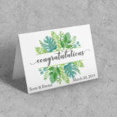 Persoonlijke huwelijksgelukwensen bladeren kaart