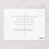 Persoonlijke Huwelijksgelwensen Ansichtkaart Briefkaart (Achterkant)