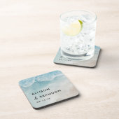 Persoonlijke huwelijksgunsten voor de zomerstrand bier onderzetter (Rechterzijde)