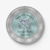 Persoonlijke Huwelijksjubileum Papieren Borden Bordje (Voorkant)