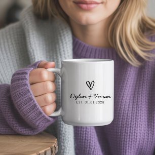 Persoonlijke huwelijksmok cadeau voor man en vrouw koffiemok