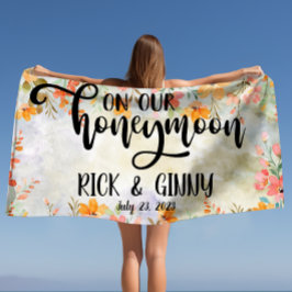 Persoonlijke huwelijksreis cadeaus met waterverf b strandlaken