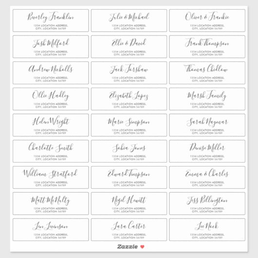 Persoonlijke Huwelijksuitnodiging Adreslabels Sticker (Vel)