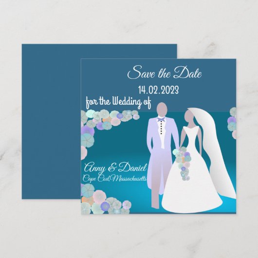 Persoonlijke huwelijksuitnodiging kaart (Voorkant / Achterkant)