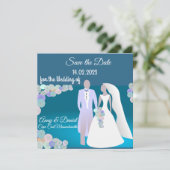 Persoonlijke huwelijksuitnodiging kaart (Staand voorkant)