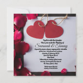 Persoonlijke huwelijksuitnodiging kaart (Achterkant)