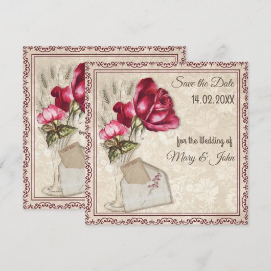 Persoonlijke huwelijksuitnodiging kaart (Voorkant / Achterkant)