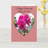 Persoonlijke huwelijksverjaardag voor moeder en va kaart (Gele Bloem)