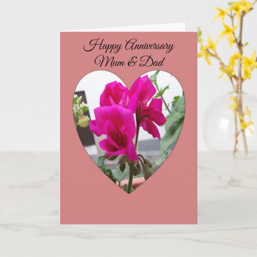 Persoonlijke huwelijksverjaardag voor moeder en va kaart (Gele Bloem)