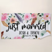 Persoonlijke huwelijksverlovings bruidsfeest strandlaken (Voorkant)