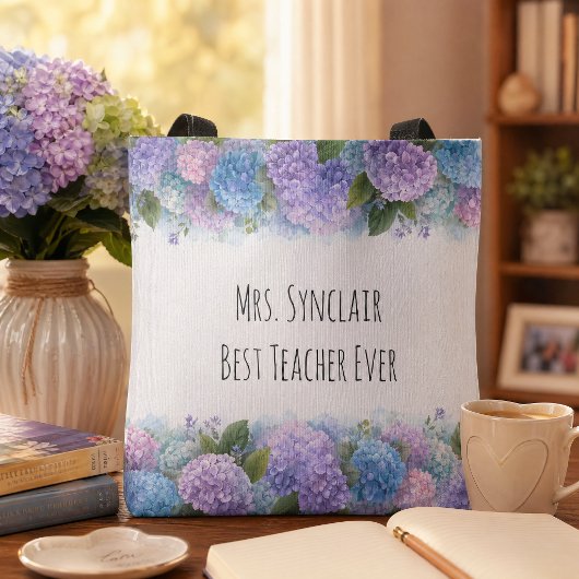 Persoonlijke Hydrangea Bedankje Voor Leraar Tote Bag
