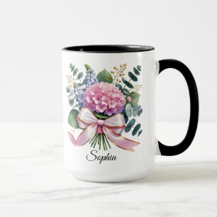 Persoonlijke Hydrangea Bloem Naam Mok Cadeau