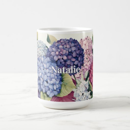 Persoonlijke Hydrangea Bloesems Koffiemok (Center)