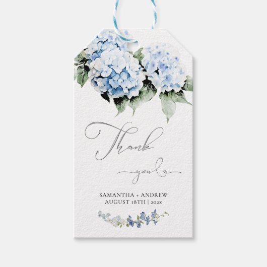 Persoonlijke Hydrangea Huwelijkscadeau Label Sjabl Cadeaulabel (Voorkant)