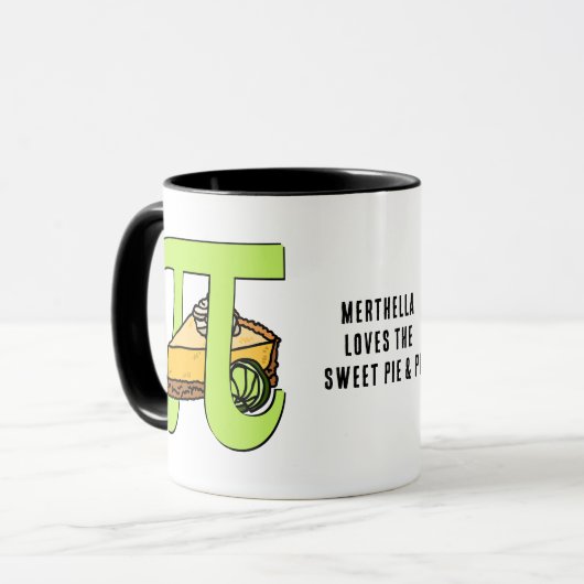 Persoonlijke I hou van PIE en PI Day Mok (Voorkant links)