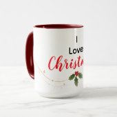 Persoonlijke I Love Christmas Mok (Voorkant links)