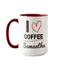 Persoonlijke "I Love Coffee" mok geschenk voor haa