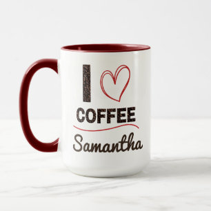 Persoonlijke "I Love Coffee" mok geschenk voor haa
