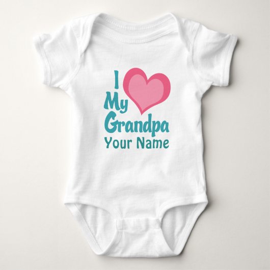 Persoonlijke I Love Grandpa Romper (Voorkant)