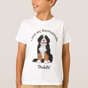 Persoonlijke 'I Love My Bernedoodle' met eigen naa T-shirt