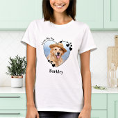 Persoonlijke I Love My Dog Cute Heart Pet Photo T-shirt