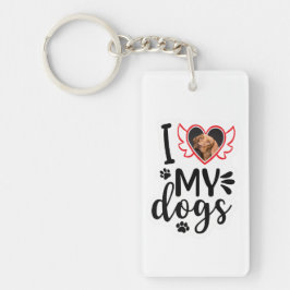 Persoonlijke I Love My Dog Photo Sleutelhanger