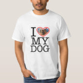 Persoonlijke I Love My Dog Photo T-shirt (Voorkant)