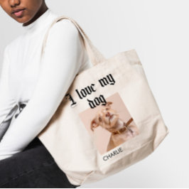 Persoonlijke I Love My Dog Photo Tote Bag