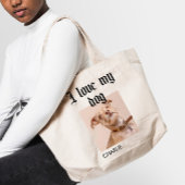 Persoonlijke I Love My Dog Photo Tote Bag