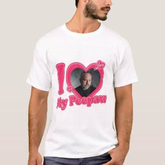 Persoonlijke I Love My Peepaw with Custom Photo T- T-shirt