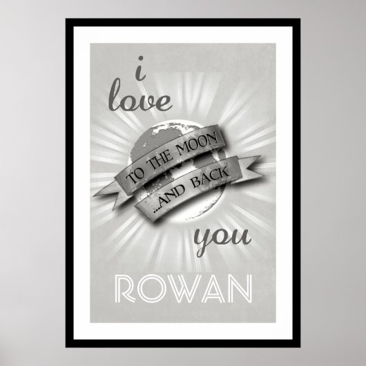 Persoonlijke I Love You To The Moon & Back Poster (Voorkant)