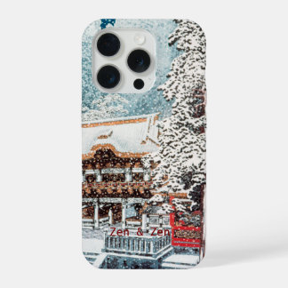 Persoonlijke I Sneeuwtempel I Wit en hout iPhone 15 Pro Case