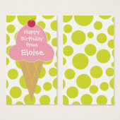 Persoonlijke Ice Cream Cone Cone Calling Label Cal Visitekaartjes (Voorkant /achterkant)