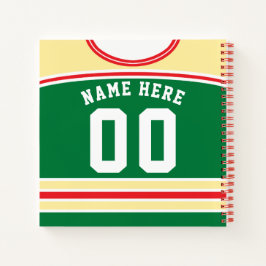 Persoonlijke Ice Hockey Green Jersey Sjabloon Notitieboek