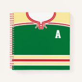 Persoonlijke Ice Hockey Green Jersey Sjabloon Notitieboek (Voorkant)