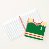 Persoonlijke Ice Hockey Green Jersey Sjabloon Notitieboek (Binnen)