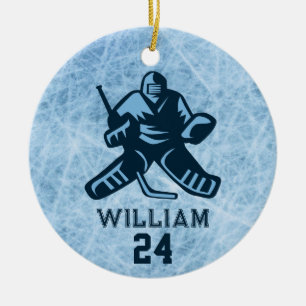 Persoonlijke Ice Hockey Speler Naam Team Nummer Keramisch Ornament