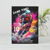 Persoonlijke Ice Hockey Sport Verjaardagsfeest Kaart (Staand voorkant)