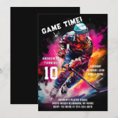 Persoonlijke Ice Hockey Sport Verjaardagsfeest Kaart (Voorkant / Achterkant)