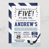 Persoonlijke Ice Hockey Verjaardag Uitnodiging (Voorkant / Achterkant)