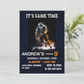 Persoonlijke Ice Hockey Verjaardag Uitnodigingen (Staand voorkant)