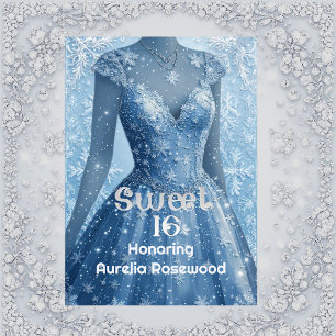 Persoonlijke Icy Blue Zilveren Sneeuwvlokken Sweet Kaart