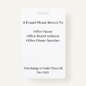 Persoonlijke ID-badge dubbelzijdig Badge (Achterkant)