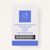 Persoonlijke ID-kaart van bedrijfs medewerker Badge (Achterkant)