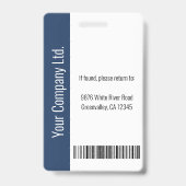 Persoonlijke ID-kaart van bedrijfspersoneel Blauw Badge (Back)