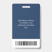 Persoonlijke ID-kaart van bedrijfspersoneel Blauw Badge (Back)