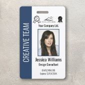 Persoonlijke ID-kaart van bedrijfspersoneel Blauw Badge