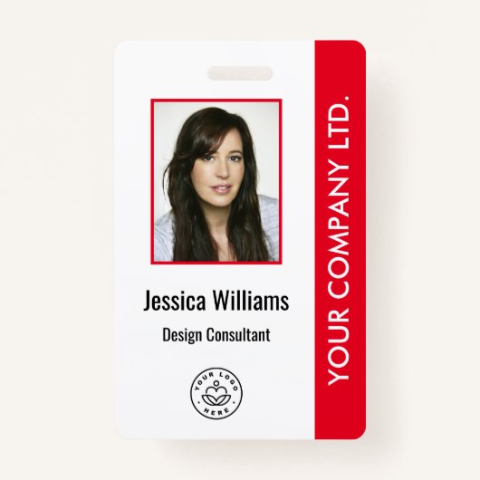 Persoonlijke ID-kaart van bedrijfspersoneel Rood Badge (Voorkant)