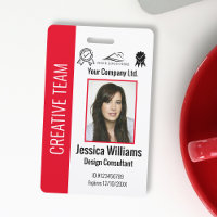 Persoonlijke ID-kaart van bedrijfspersoneel Rood